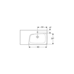 Geberit Xeno2 Waschtisch, Ablagefläche links, Breite 90cm, Tiefe 48cm, Hahnloch mitt... GEBERIT-500535011 4025416605546 (Abb. 1)