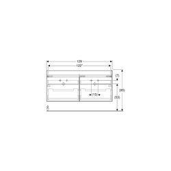 Geberit Renova Plan Unterschrank für Doppelmöbelwaschtisch 2 Schubladen, 2 Innensch.... GEBERIT-501939001 4025410524904 (Abb. 1)