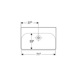 Geberit Smyle Square Waschtisch, Breite 75cm, Tiefe 48cm, ohne Hahnloch, Überlauf si... GEBERIT-500249002 4025410641632 (Abb. 1)