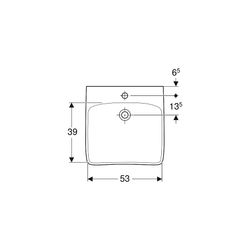Geberit Renova Comfort Waschtisch barrierefrei, Breite 60cm, Tiefe 55cm, Hahnloch mi... GEBERIT-501989001 4025410605191 (Abb. 1)