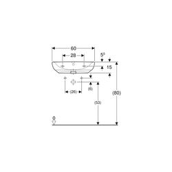 Geberit Renova Comfort Waschtisch barrierefrei, Breite 60cm, Tiefe 55cm, Hahnloch mi... GEBERIT-501988001 4025410605153 (Abb. 1)