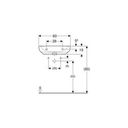 Geberit Renova Comfort Waschtisch barrierefrei, Breite 60cm, Tiefe 55cm, ohne Hahnlo... GEBERIT-501990001 4025410605238 (Abb. 1)