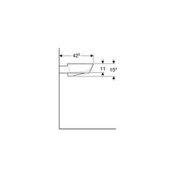Geberit ONE Aufsatzwaschtisch Schalenform Abgang horizontal 50cm T 42,5cm HL mittig ... GEBERIT-505053001 4025410594044 (Abb. 1)