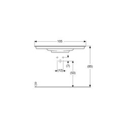 Geberit ONE Möbelwaschtisch Abgang horizontal, B 105cm T 48cm ohne Hahnloch, ohne Üb... GEBERIT-505014001 4025410593726 (Abb. 1)
