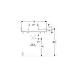 Geberit ONE Waschtisch Abgang horizontal, B 75cm, Tiefe 48cm, ohne Hahnloch, ohne Üb... GEBERIT-505035001 4025410593887 (Abb. 1)