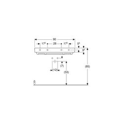 Geberit ONE Waschtisch Abgang horizontal, B 90cm, Tiefe 48cm, ohne Hahnloch, ohne Üb... GEBERIT-505037001 4025410593900 (Abb. 1)