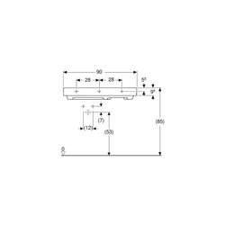 Geberit ONE Waschtisch Abgang horizontal Ablagefläche rechts 90x48cm Hahnloch links ... GEBERIT-505039001 4025410593924 (Abb. 1)
