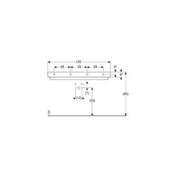 Geberit ONE Waschtisch Abgang horizontal, B 120cm, Tiefe 48cm, Hahnloch mittig, ohne... GEBERIT-505048001 4025410593993 (Abb. 1)