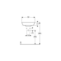 Geberit ONE Aufsatzwaschtisch Schalenform Abgang horizontal 50x42,5cm Hahnloch mitti... GEBERIT-505051001 4025410594020 (Abb. 1)