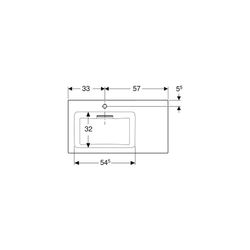 Geberit ONE Möbelwaschtisch Abgang horizontal Ablagefläche rechts 90x48cm HL links o... GEBERIT-505007001 4025410593580 (Abb. 1)