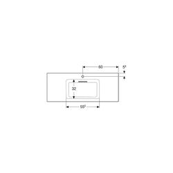 Geberit ONE Möbelwaschtisch Abgang horizontal, B 120cm T 48cm Hahnloch mittig, ohne ... GEBERIT-505017001 4025410593757 (Abb. 1)