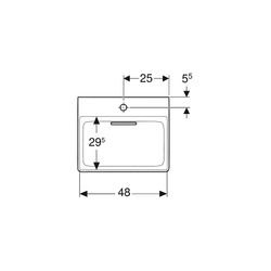 Geberit ONE Waschtisch Abgang horizontal, B 50cm, Tiefe 41cm, Hahnloch mittig, ohne ... GEBERIT-505019001 4025410593771 (Abb. 1)