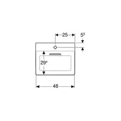 Geberit ONE Aufsatzwaschtisch rechteckig Abgang horiz. 50cm T 41cm Hahnloch mittig o... GEBERIT-505024001 4025410593795 (Abb. 1)