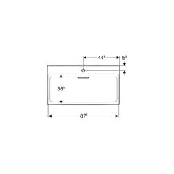 Geberit ONE Waschtisch Abgang horizontal, B 90cm, Tiefe 48cm, Hahnloch mittig, ohne ... GEBERIT-505038001 4025410593917 (Abb. 1)