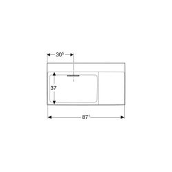 Geberit ONE Waschtisch Abgang horizontal Ablagefläche rechts 90cm T 48cm o. HL ohne ... GEBERIT-505042001 4025410593931 (Abb. 1)