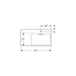 Geberit ONE Waschtisch Abgang horizontal Ablagefläche links 90x48cm Hahnloch rechts ... GEBERIT-505043001 4025410593948 (Abb. 1)