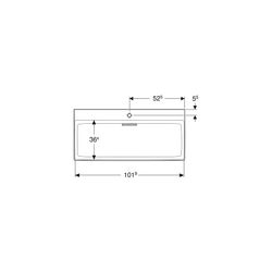 Geberit ONE Waschtisch Abgang horizontal, B 105cm, Tiefe 48cm, Hahnloch mittig, ohne... GEBERIT-505046001 4025410593979 (Abb. 1)