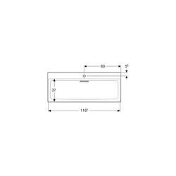 Geberit ONE Waschtisch Abgang horizontal, B 120cm, Tiefe 48cm, Hahnloch mittig, ohne... GEBERIT-505048001 4025410593993 (Abb. 1)