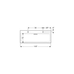 Geberit ONE Waschtisch Abgang horizontal, B 120cm T 48cm Hahnloch links, rechts, ohn... GEBERIT-505049001 4025410594006 (Abb. 1)