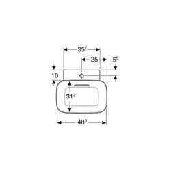 Geberit ONE Aufsatzwaschtisch Schalenform Abgang horizontal 50x42,5cm Hahnloch mitti... GEBERIT-505051001 4025410594020 (Abb. 1)