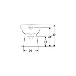 Geberit Renova Stand-WC Flachspüler, Abgang horizontal, Rimfree Tiefe 47cm, Weiß/Ker... GEBERIT-501984008 4025410605047 (Abb. 1)