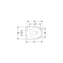 Geberit Renova Stand-WC Flachspüler, Abgang horizontal, Rimfree Tiefe 47cm, Weiß/Ker... GEBERIT-501984008 4025410605047 (Abb. 1)