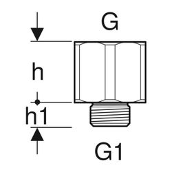 Geberit Adapter Rohrgewinde G 3/4", Rohrgewinde G 1", verzinkt... GEBERIT-362875261 4025410646170 (Abb. 1)