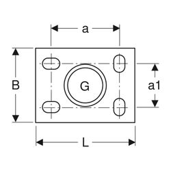 Geberit Grundplatte rechteckig, Vierloch, mit Gewindemuffe G 2″... GEBERIT-362874261 4025410646132 (Abb. 1)