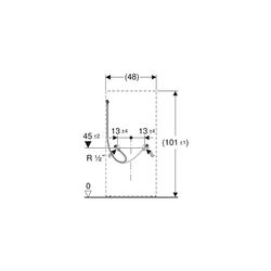 Geberit Wasseranschlussset unten zu Monolith Sanitärmodul, für WC, Höhe 101cm... GEBERIT-131013001 4025416831730 (Abb. 1)