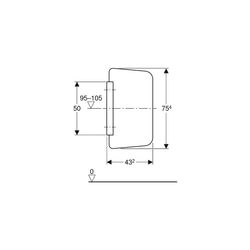 Geberit Urinaltrennwand Glas Halterung Aluminium gebürstet, Glas Anthrazit, satinier... GEBERIT-115211CD1 4025416561569 (Abb. 1)