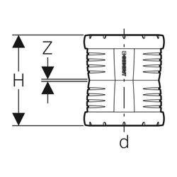 Geberit Silent-Pro Doppelsteckmuffe Außendurchmesser 50mm... GEBERIT-393216141 4025416473916 (Abb. 1)