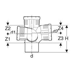 Geberit Silent-Pro Schachtbogenabzweig 87,5 Grad rechts d 110mm, d1 75mm, d2 90mm... GEBERIT-393553141 4025416457817 (Abb. 1)