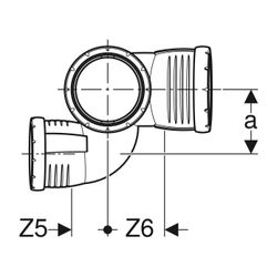 Geberit Silent-Pro Schachtbogenabzweig 87,5 Grad rechts d 110mm, d1 75mm, d2 90mm... GEBERIT-393553141 4025416457817 (Abb. 1)