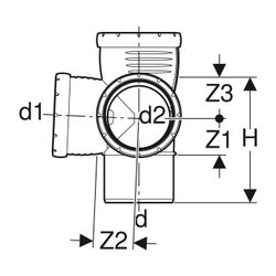 Geberit Silent-Pro Eckabzweig 87,5 Grad d 110mm, d1 110mm, d2 110mm... GEBERIT-393559141 4025416454397 (Abb. 1)