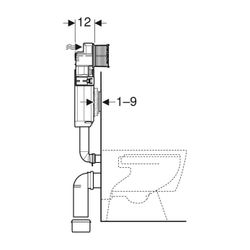 Geberit Sigma Unterputzspülkasten 12cm, 6 oder 3 Liter, mit Betätigung von vorne... GEBERIT-109301005 4025416753391 (Abb. 1)