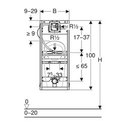 Geberit GIS Element für Urinal, 114cm, universell, für Sprühkopf... GEBERIT-461606001 4025416537564 (Abb. 1)