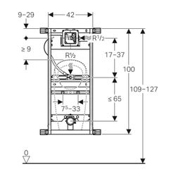 Geberit Kombifix Element für Urinal, 109-127cm, universell, für Sprühkopf... GEBERIT-457606001 4025416543596 (Abb. 1)