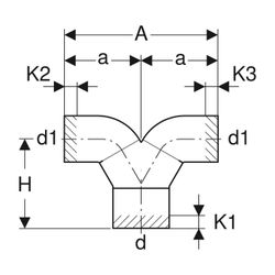 Geberit Silent db20 Hosenabzweig 2x90 Grad Außendurchmesser 110mm... GEBERIT-310481141 4025410603340 (Abb. 1)