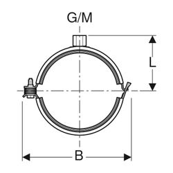 Geberit Rohrschelle gedämmt, mit Gewindemuffe M8/M10... GEBERIT-393299261 4025416474197 (Abb. 1)