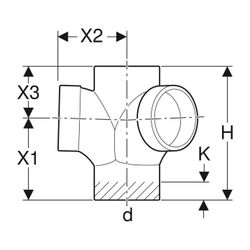 Geberit Silent db20 Bogeneckabzweig 88,5 Grad, 135 Grad d 110mm, d1 110mm... GEBERIT-310105141 4025416482369 (Abb. 1)