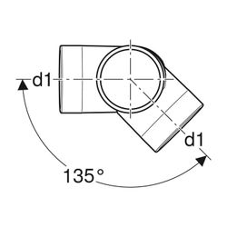 Geberit Silent db20 Bogeneckabzweig 88,5 Grad, 135 Grad d 110mm, d1 110mm... GEBERIT-310105141 4025416482369 (Abb. 1)