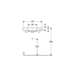 Geberit iCon Waschtisch, Breite 60cm, Tiefe 48,5cm, ohne Hahnloch, Überlauf sichtbar... GEBERIT-124063600 4022009320688 (Abb. 1)