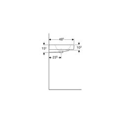 Geberit iCon Waschtisch, Breite 60cm, Tiefe 48,5cm, ohne Hahnloch, Überlauf sichtbar... GEBERIT-124063600 4022009320688 (Abb. 1)