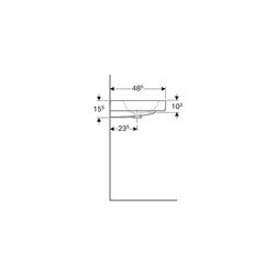 Geberit iCon Waschtisch, Breite 75cm, Tiefe 48,5cm, ohne Hahnloch, Überlauf sichtbar... GEBERIT-124078000 4022009333183 (Abb. 1)