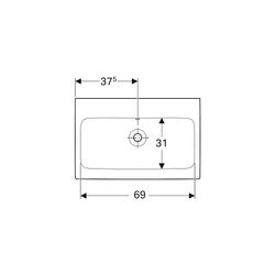 Geberit iCon Waschtisch, Breite 75cm, Tiefe 48,5cm, ohne Hahnloch, Überlauf sichtbar... GEBERIT-124078000 4022009333183 (Abb. 1)