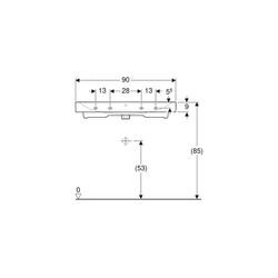Geberit iCon Waschtisch, Breite 90cm, Tiefe 48,5cm, ohne Hahnloch, Überlauf sichtbar... GEBERIT-124093600 4022009320701 (Abb. 1)