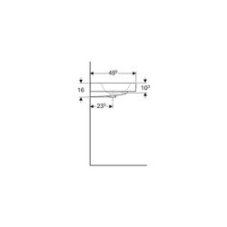 Geberit iCon Waschtisch, Breite 90cm, Tiefe 48,5cm, ohne Hahnloch, Überlauf sichtbar... GEBERIT-124093600 4022009320701 (Abb. 1)