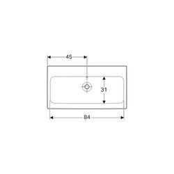 Geberit iCon Waschtisch, Breite 90cm, Tiefe 48,5cm, ohne Hahnloch, Überlauf sichtbar... GEBERIT-124093600 4022009320701 (Abb. 1)