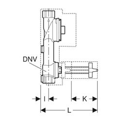 Geberit Wasserzählerstrecke mit Unterputz-Kugelhahn, Rp 3/4″, PN 10 bar, Rotguss ble... GEBERIT-616003001 4025416594529 (Abb. 1)