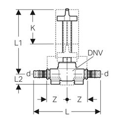 Geberit Mepla Unterputz-Kugelhahn mit Befestigung Außendurchmesser 20mm, 10 bar... GEBERIT-602003001 4025416594482 (Abb. 1)